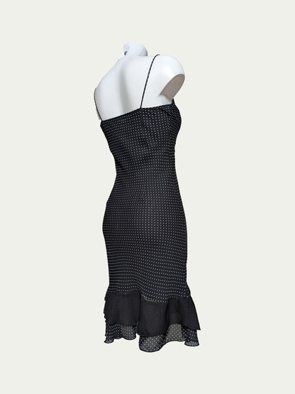The Polka Dot Asymmetric Midi Dress
