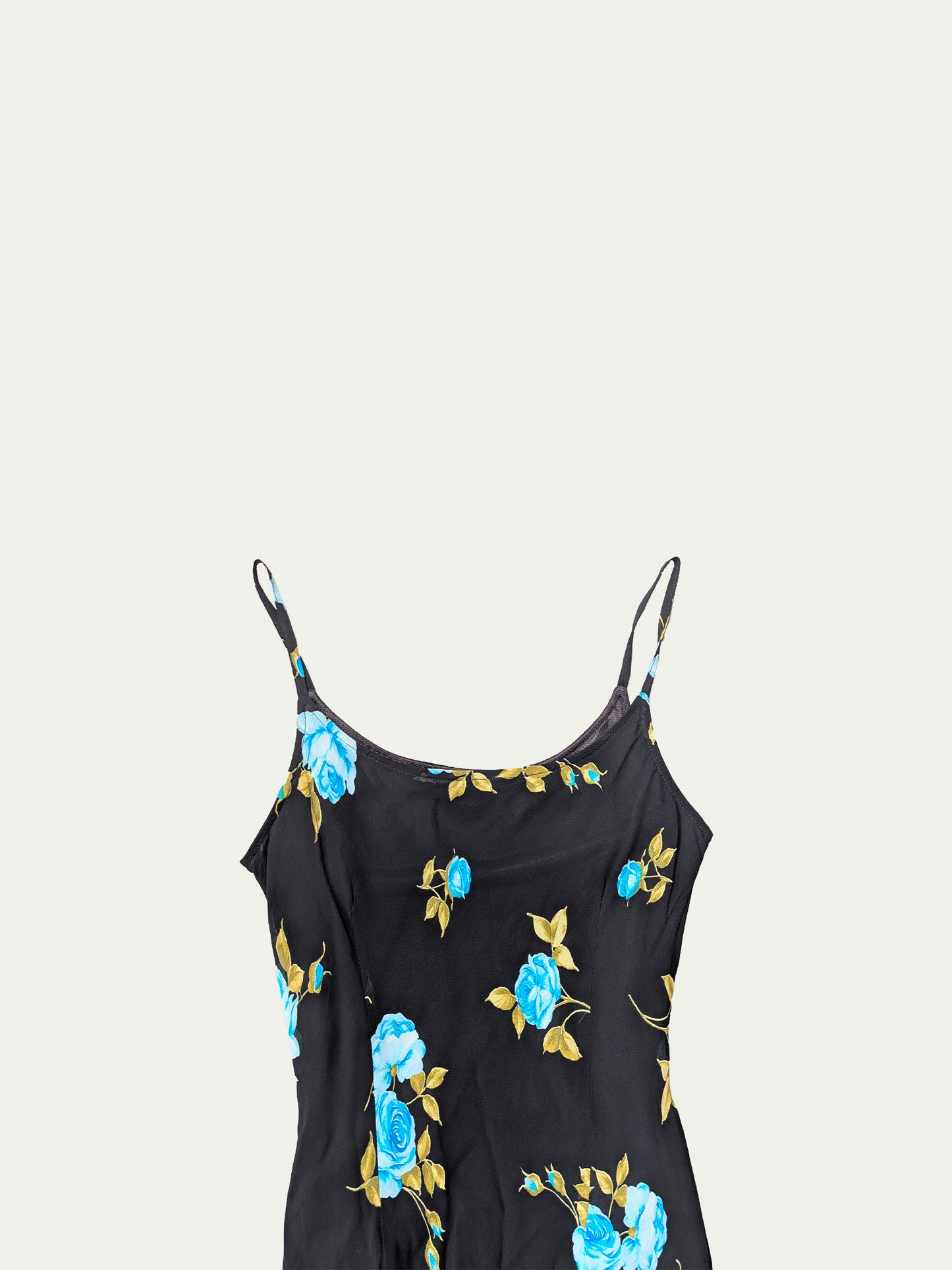 The Viscose Blue-Rose Midi Dress
