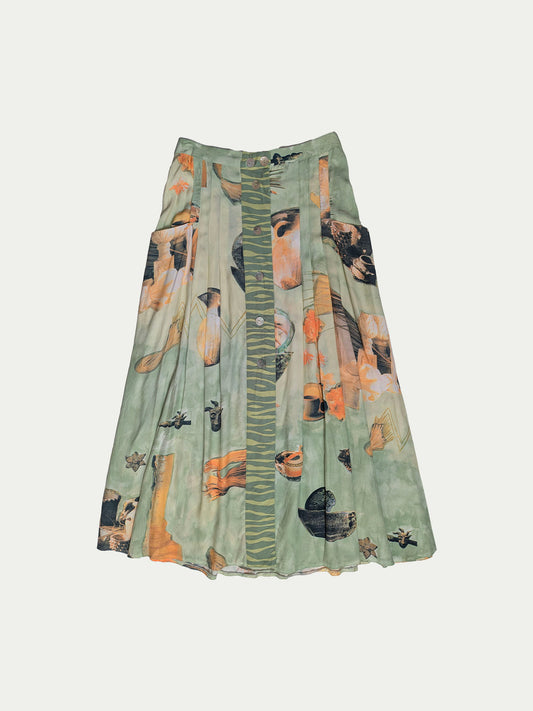 The Artifact Mint & Ochre Shade Skirt