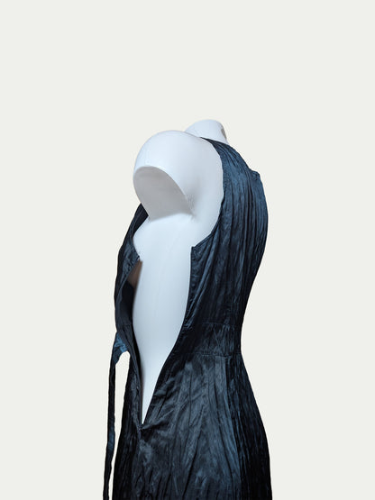 The Black Satin-Glow Cocktail Dress