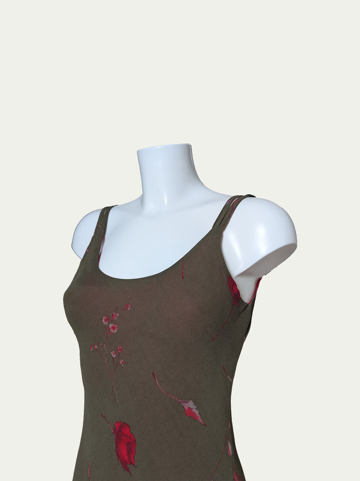 The Double-Layer Olive & Red Dress