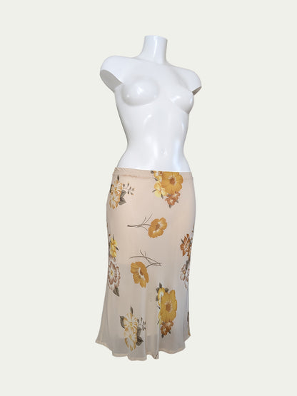 The Cream & Ochre Floral Skirt