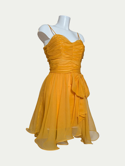 The Yolk Yellow Silk Cocktail Dress