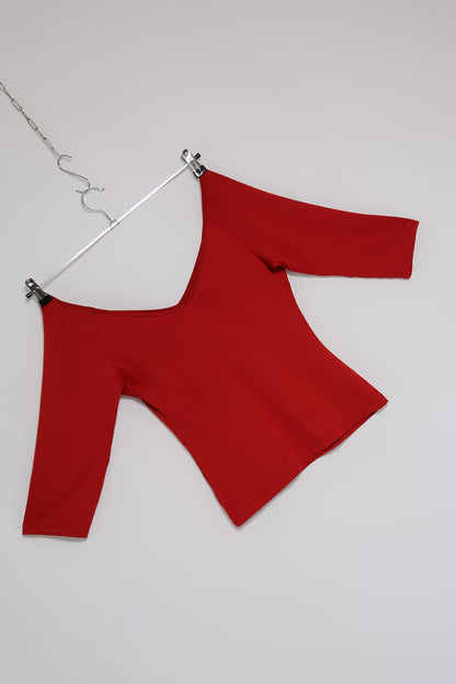 The KOOKAI Red Off-Shoulder Top