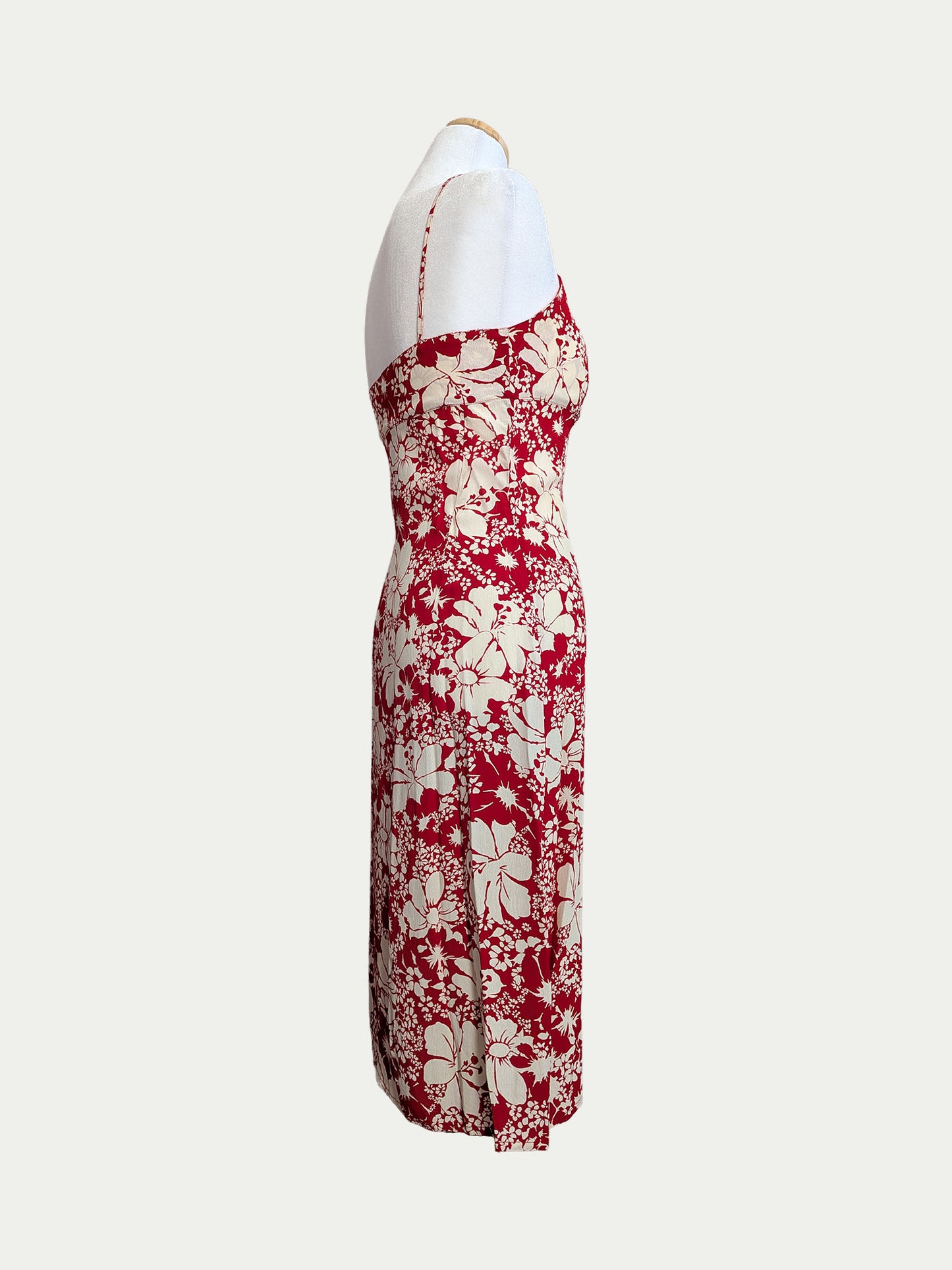 Hennes Red Floral Midi Dress