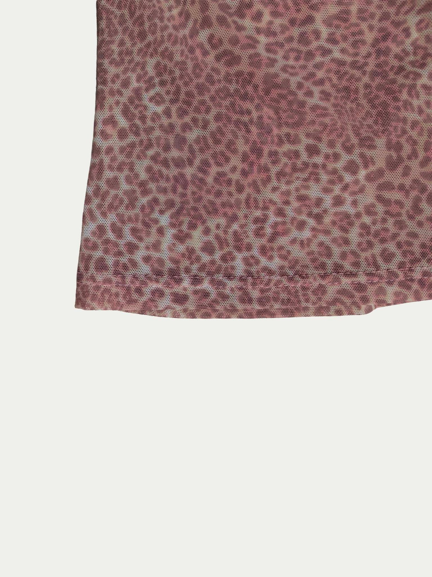 The Soft Pink Shade Leopard Mesh Top