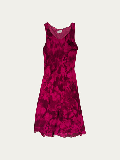 The Tie-Dye Style Fuchsia Dress