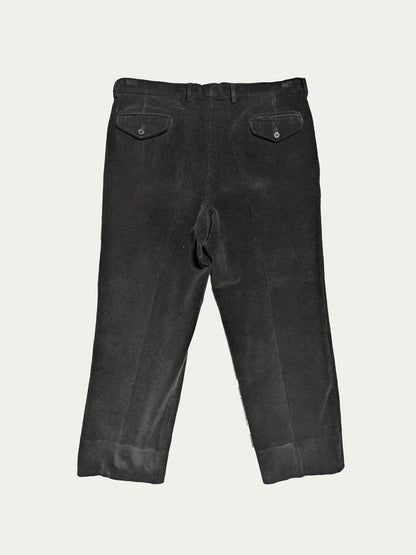 The Black Corduroy Pleated Pants