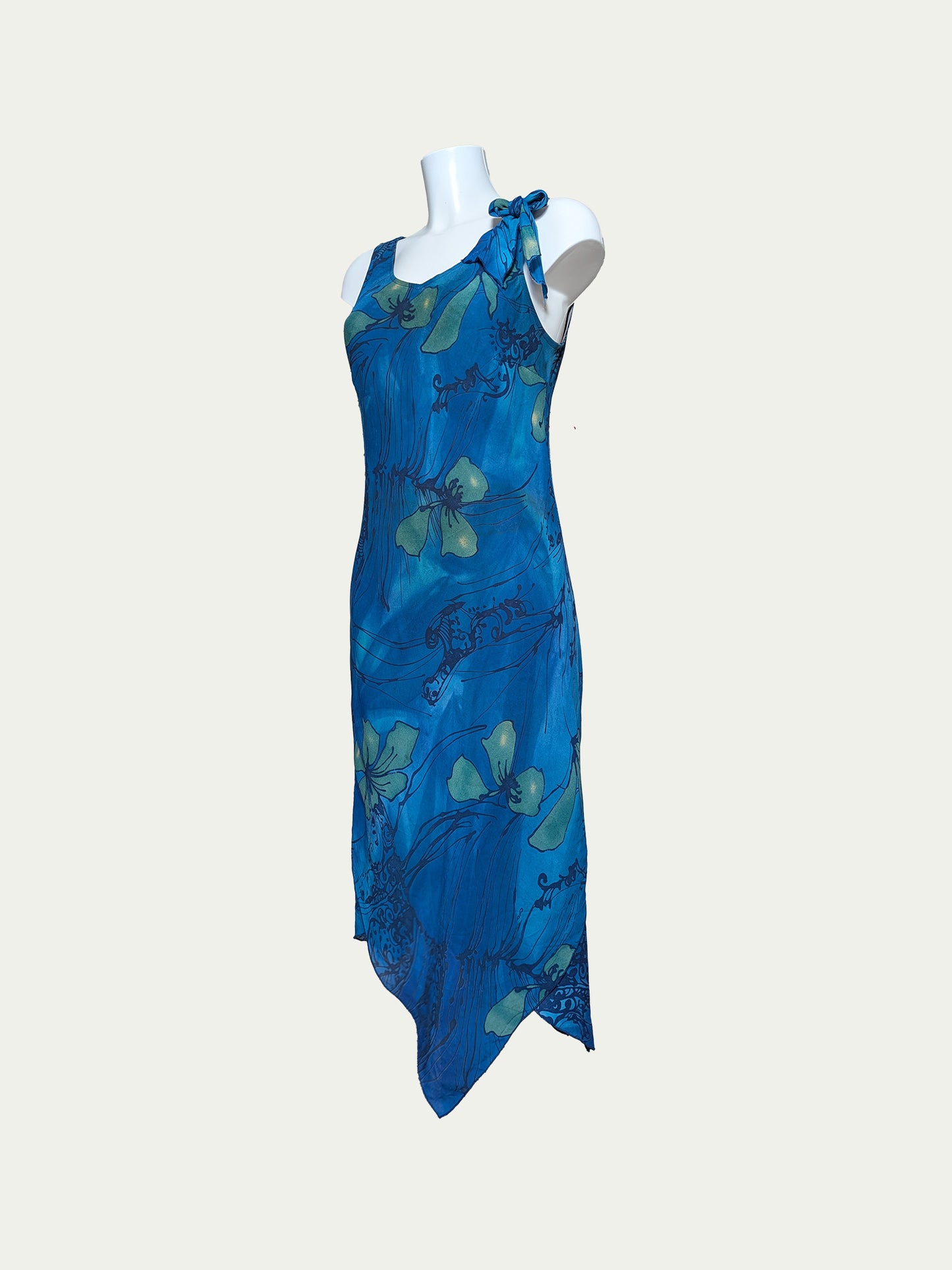 The Blue Floral Asymmetric Dress