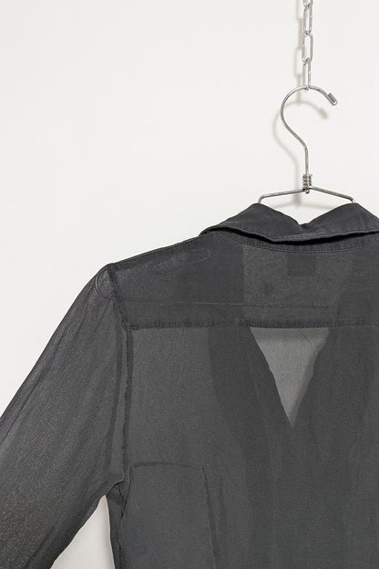 The Black Silk Chiffon Blouse