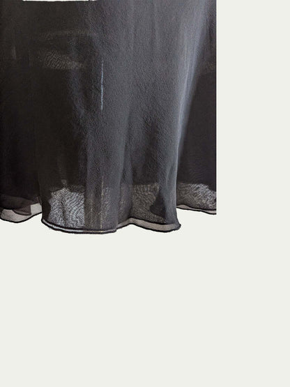 The Flower Black Silk Dress