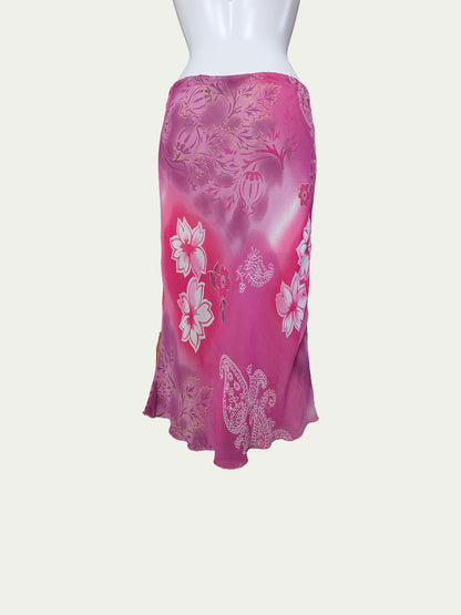The Pink Floral Midi Skirt