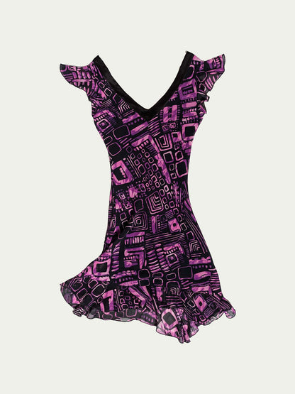 The Funky Purple & Black Mini Dress