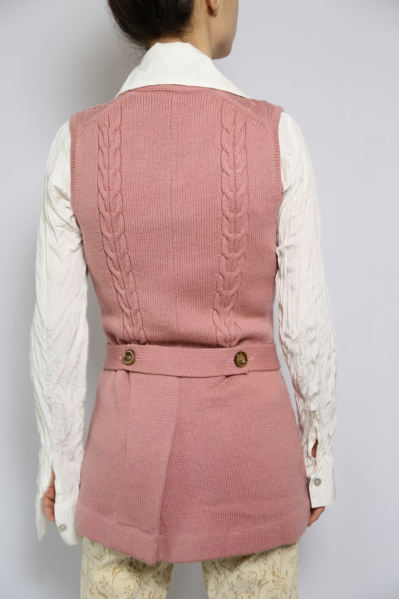 The 90s Soft Pink Wool Cardigan