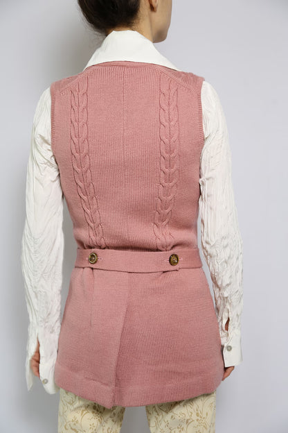 The 90s Soft Pink Wool Cardigan