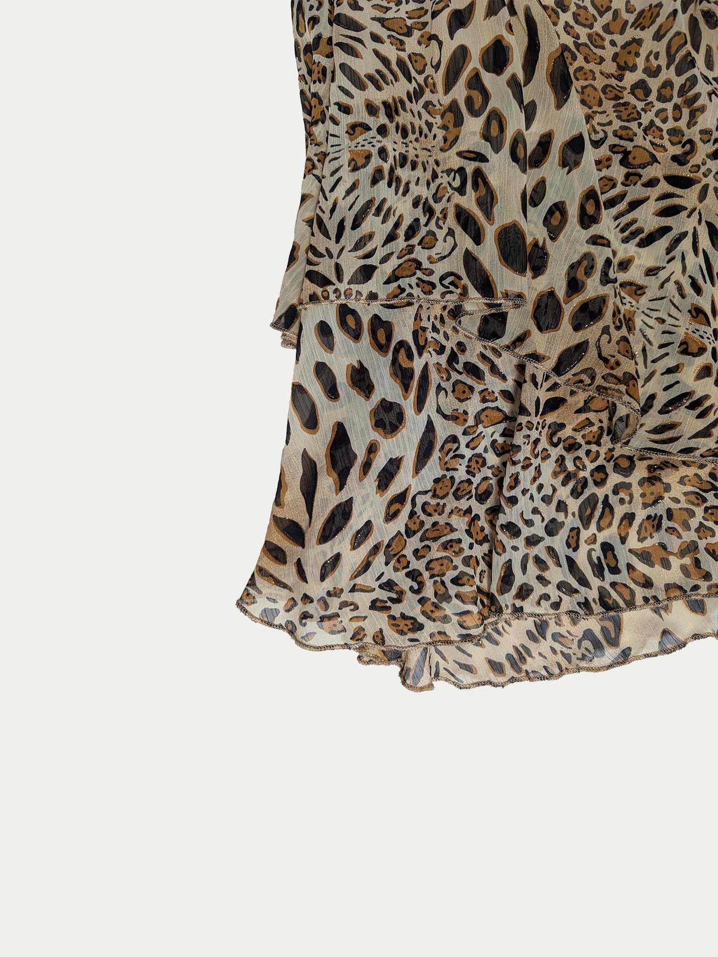 The Golden Leopard Asymmetrical Midi Dress