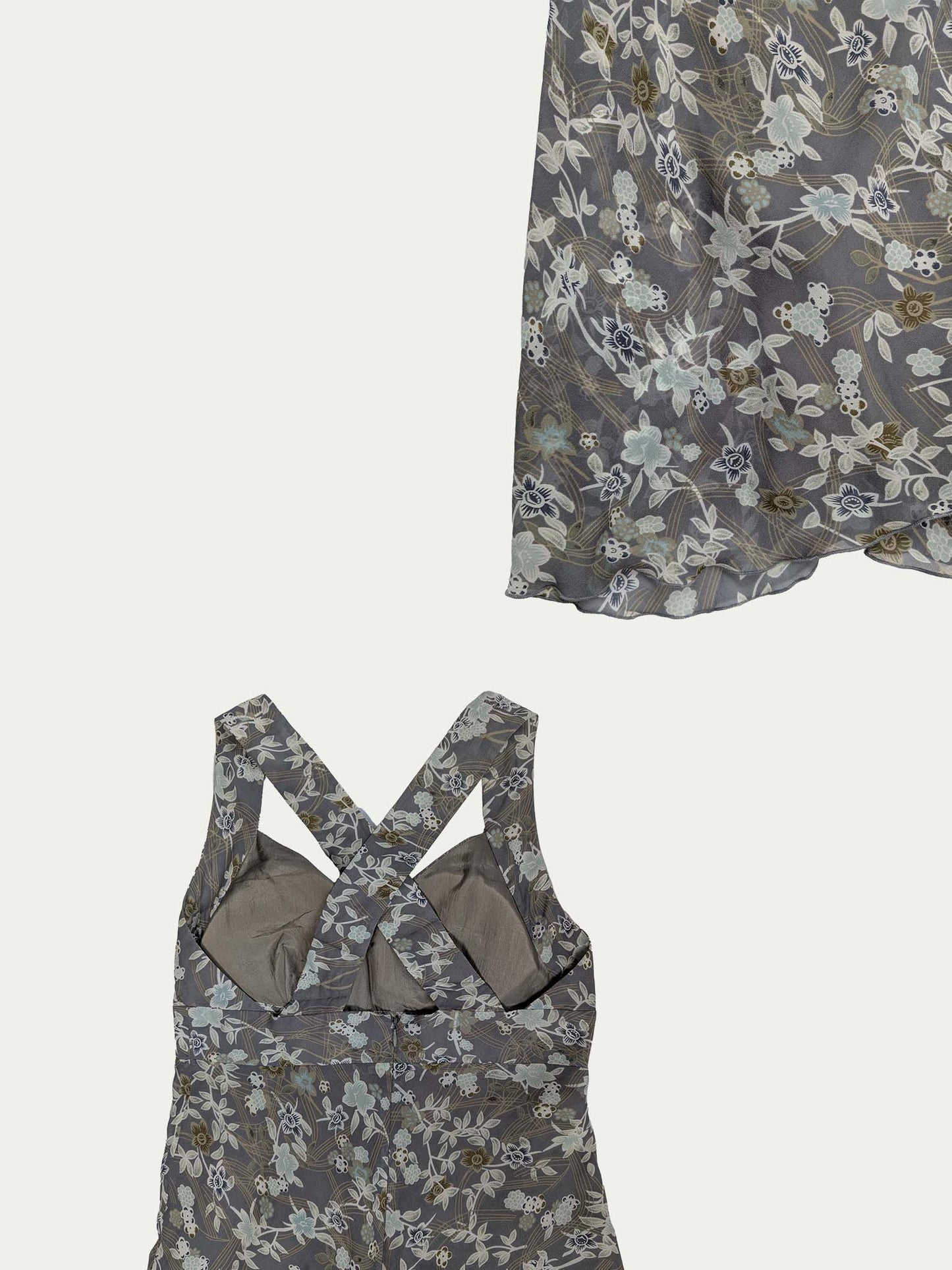 The Gray Blossom Silk Dress
