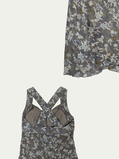 The Gray Blossom Silk Dress