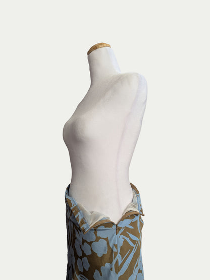 Stefanel Sky Floral Midi Skirt
