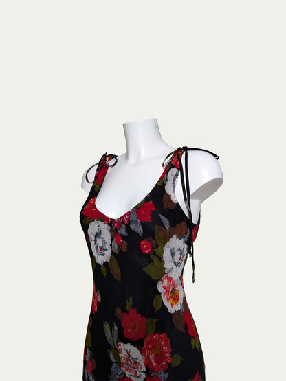 The Asymmetrical Lace-Detail Maxi Dress