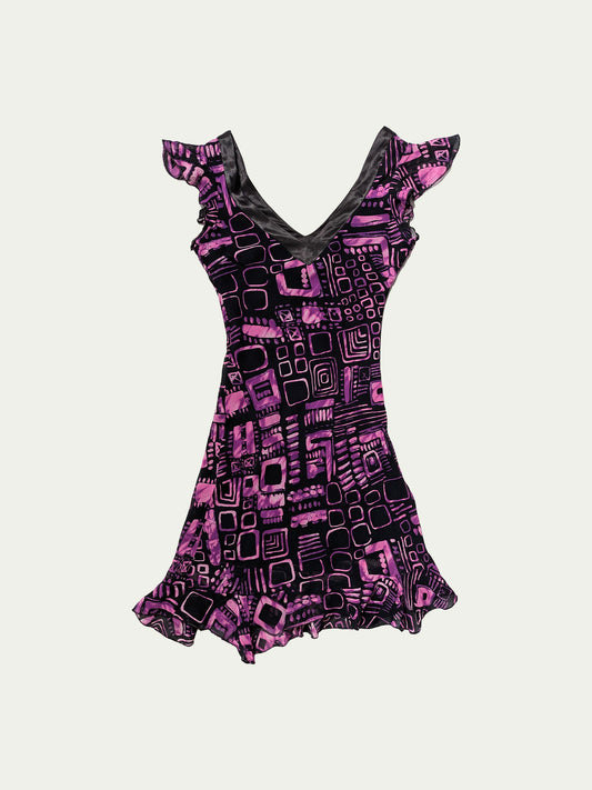 The Funky Purple & Black Mini Dress