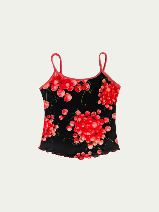 The 90s Cherries Mesh Tank Top
