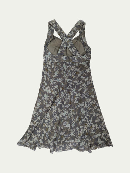 The Gray Blossom Silk Dress
