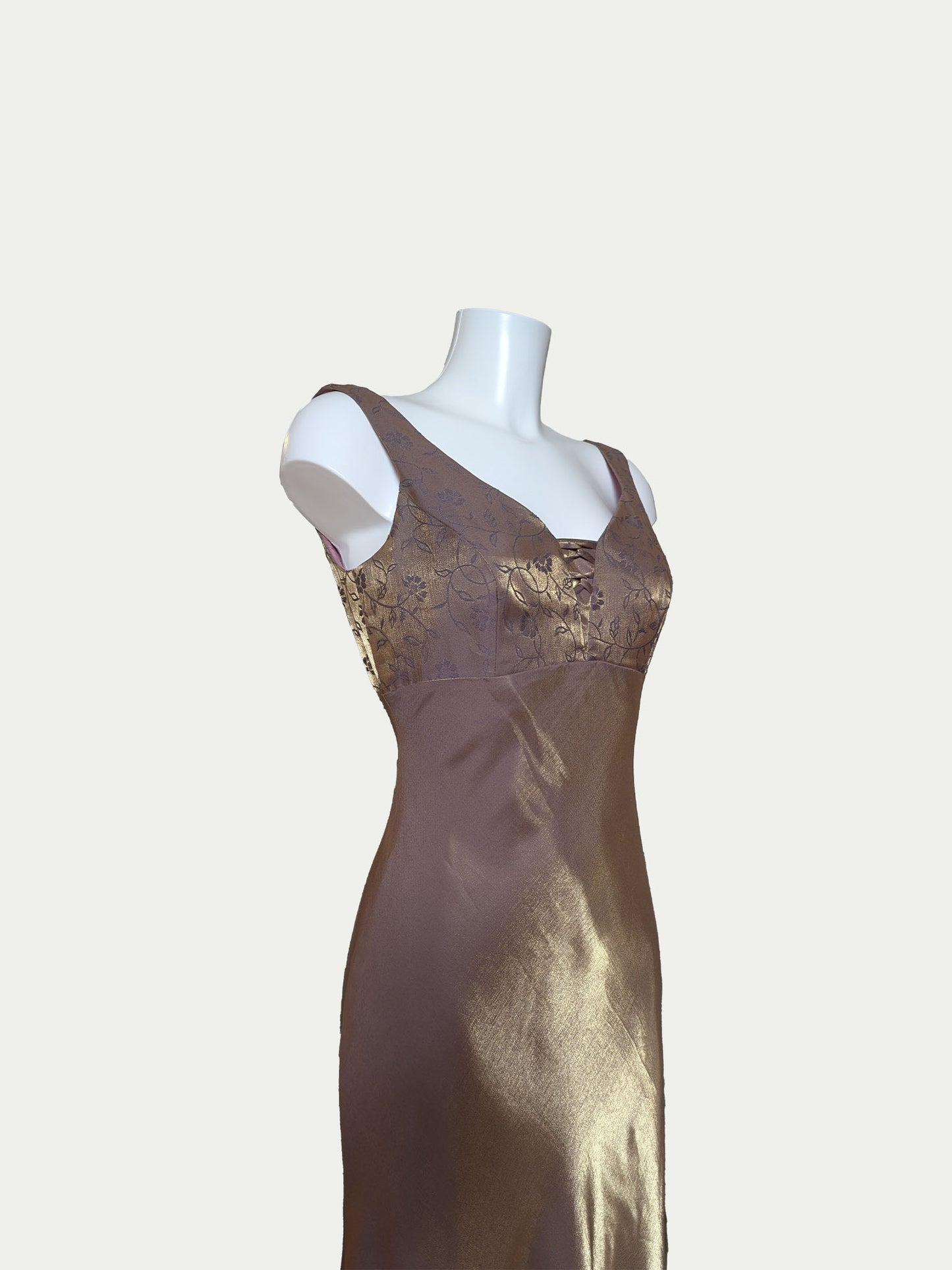 The Golden-Lilac Taffeta Evening Dress
