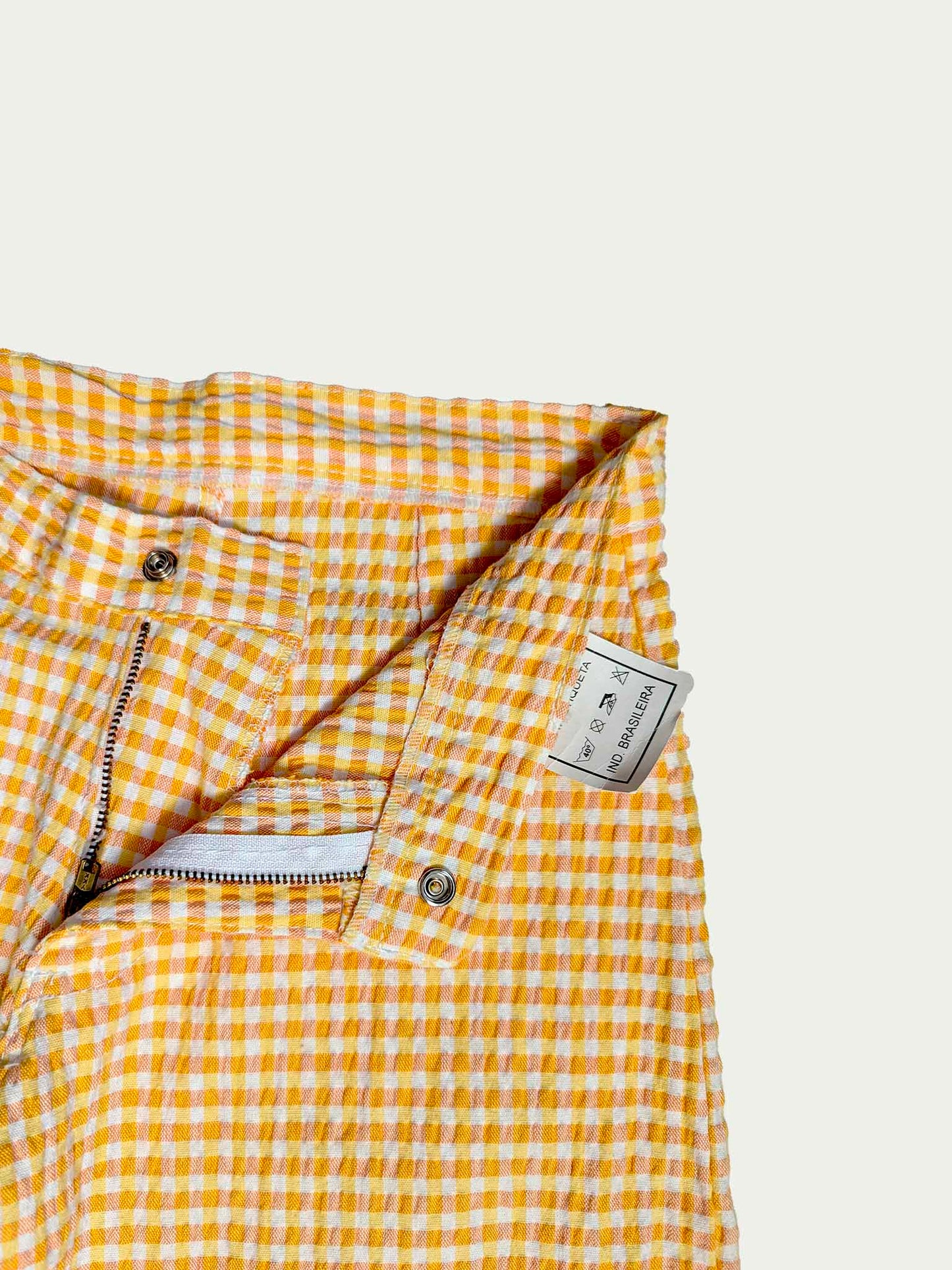 The 90s Yellow Pepita Capri Pants