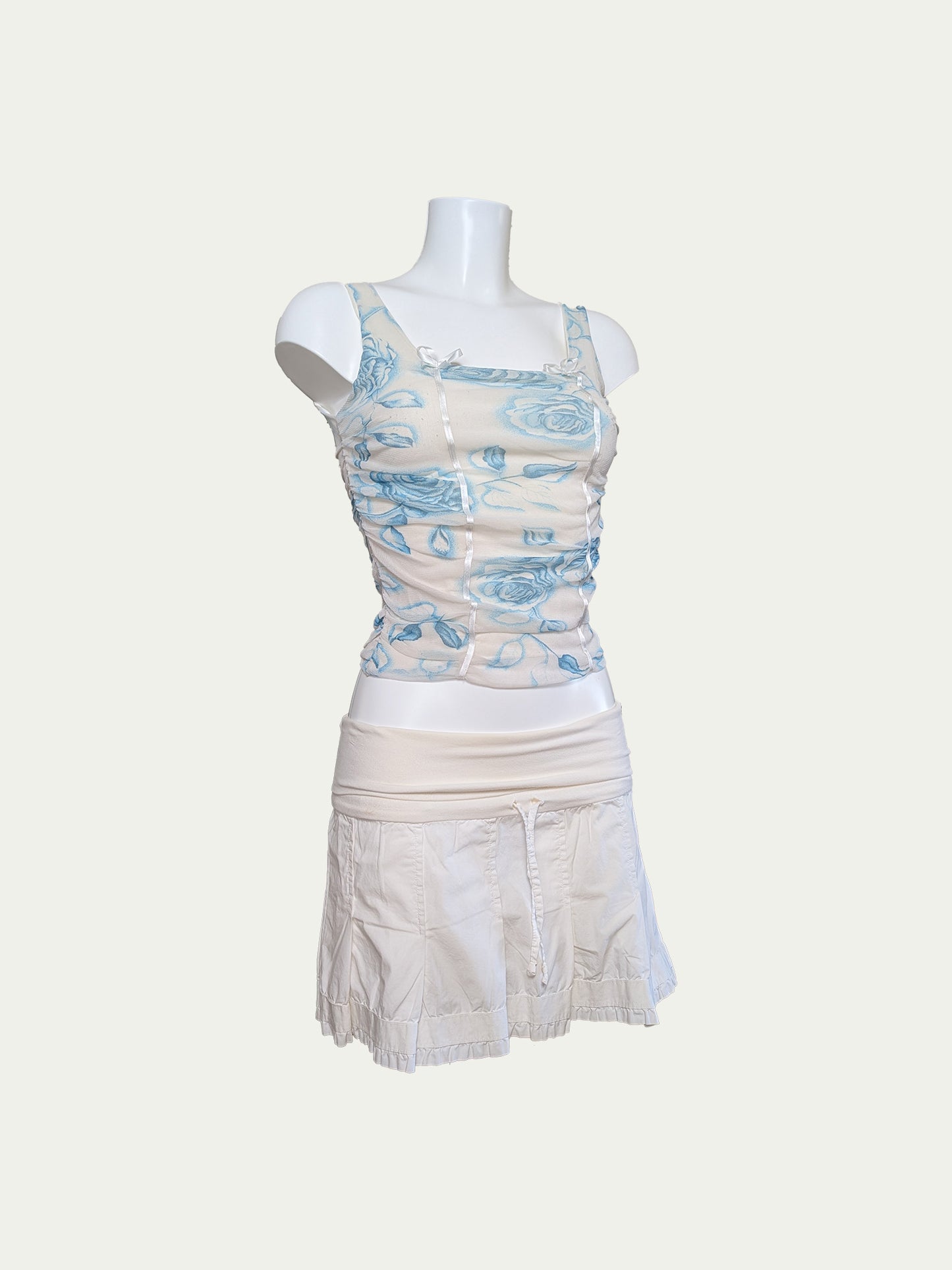 The Pleated Cotton Mini Skirt