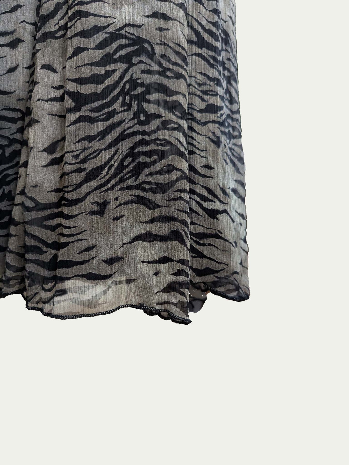 The Grey Animal Silk Maxi Skirt