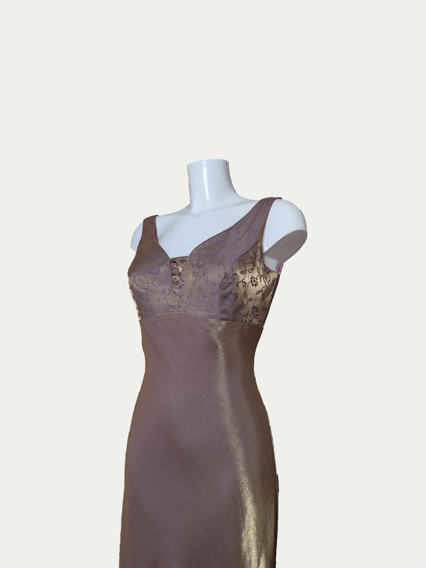 The Golden-Lilac Taffeta Evening Dress