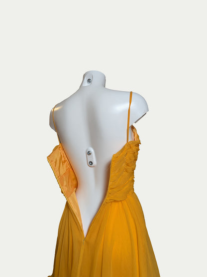 The Yolk Yellow Silk Cocktail Dress