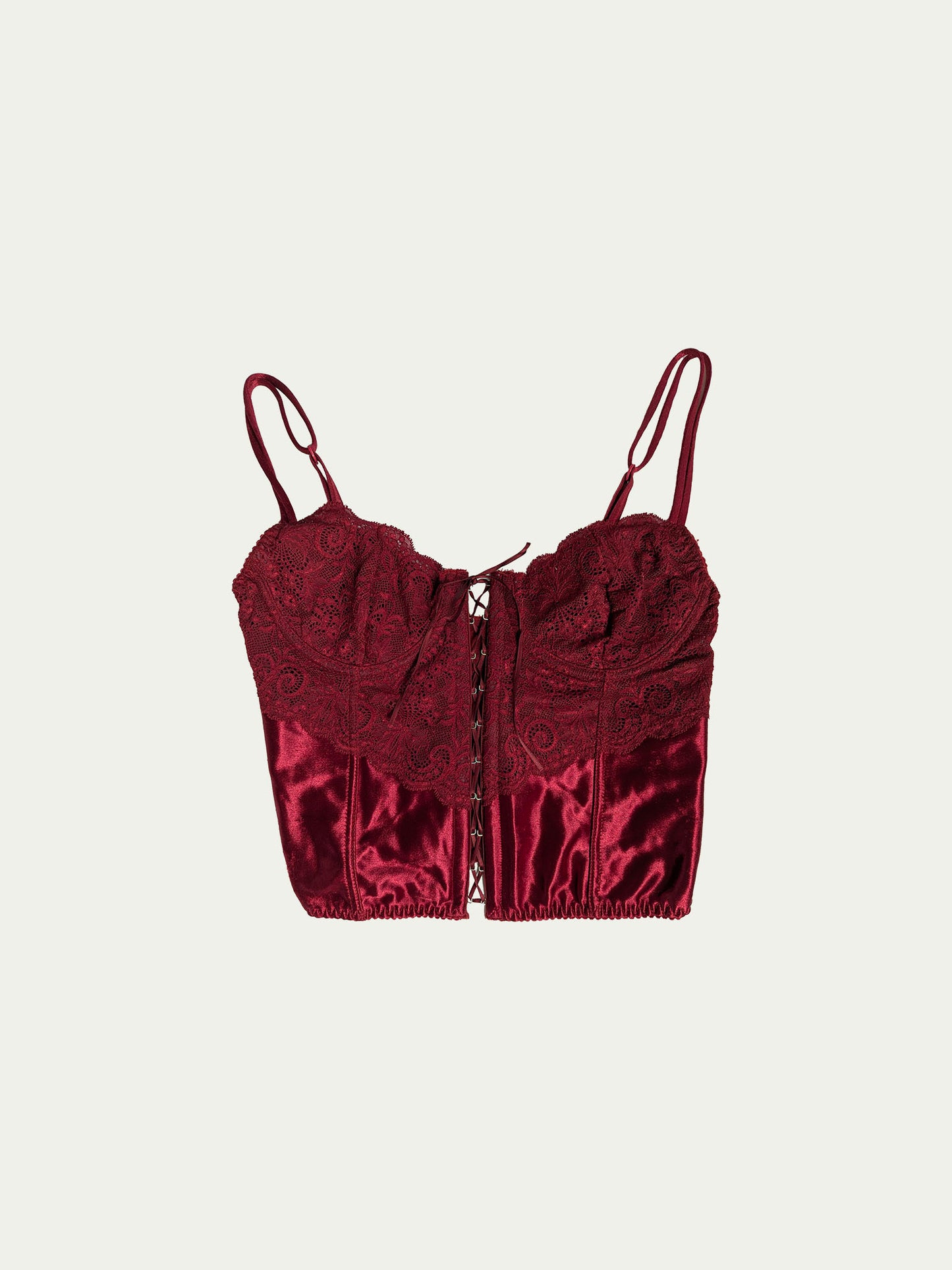 The Burgundy Satin Corset