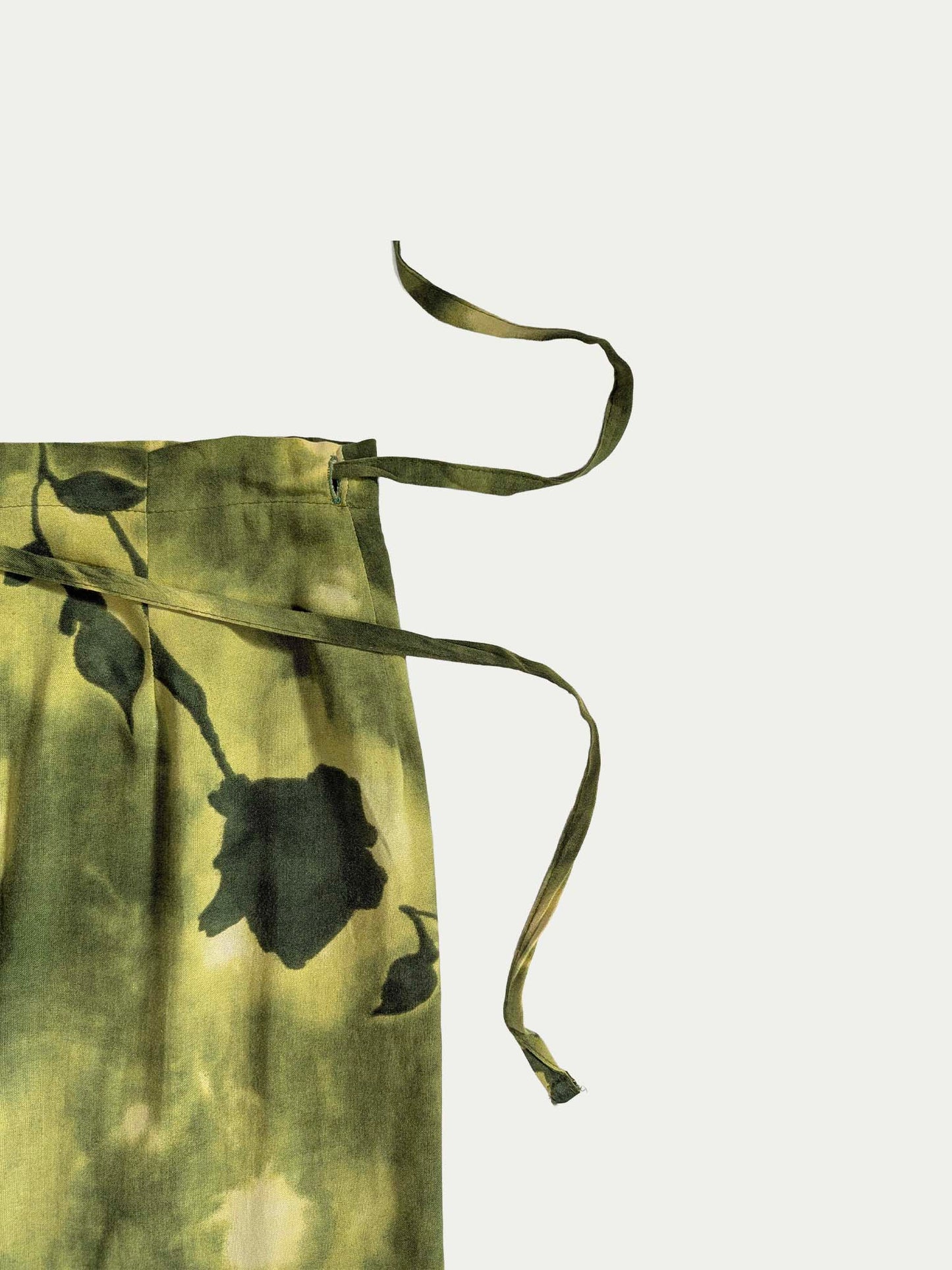 The Monochrome Green Mini Wrap Skirt