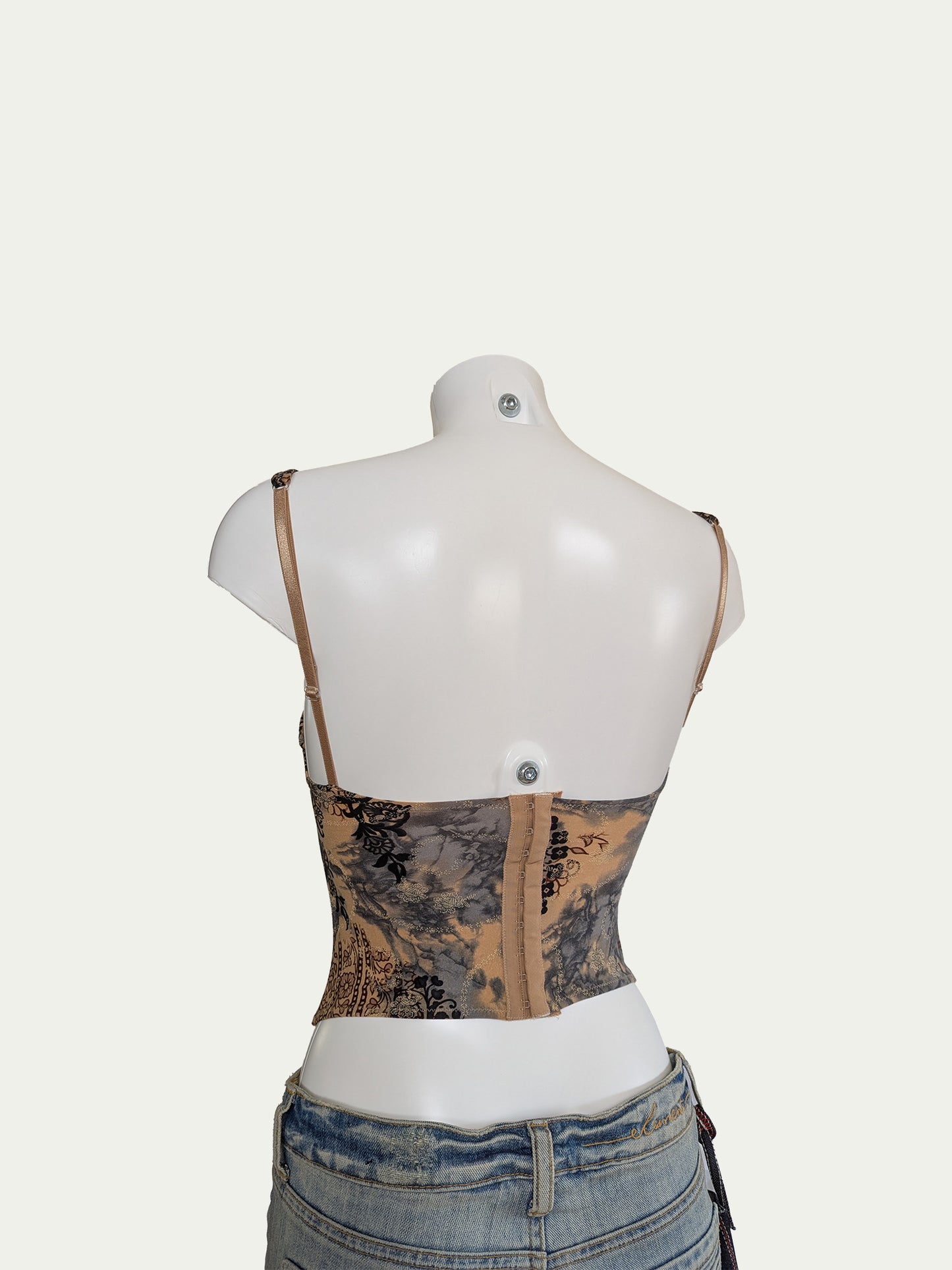 The 90s Printed Crop Corset Top