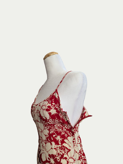 Hennes Red Floral Midi Dress
