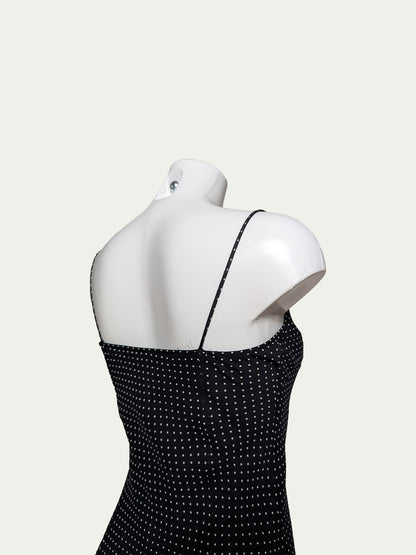 The Polka Dot Asymmetric Midi Dress