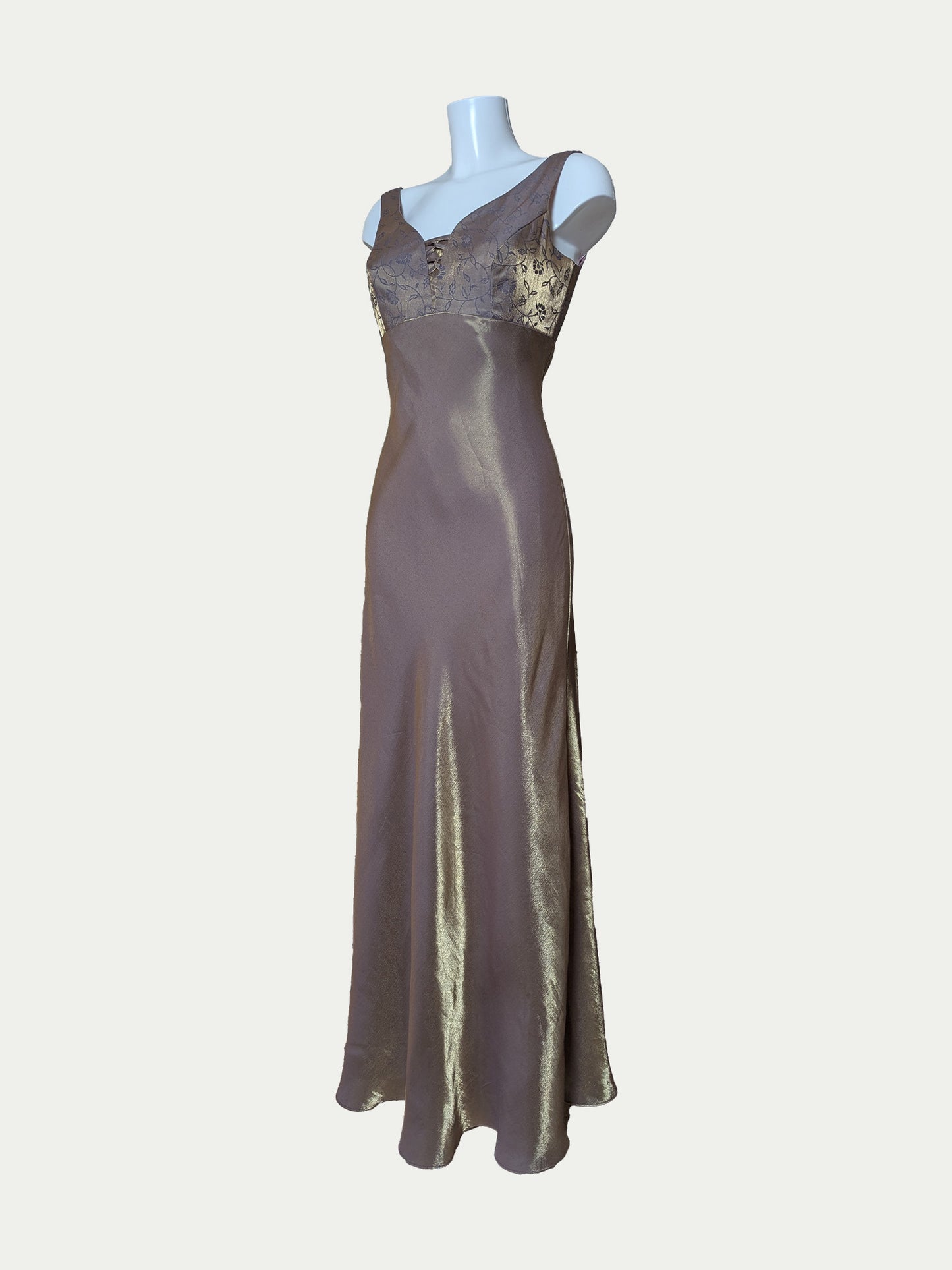 The Golden-Lilac Taffeta Evening Dress