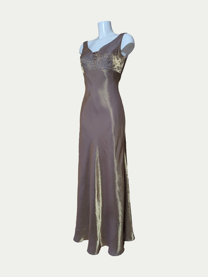 The Golden-Lilac Taffeta Evening Dress