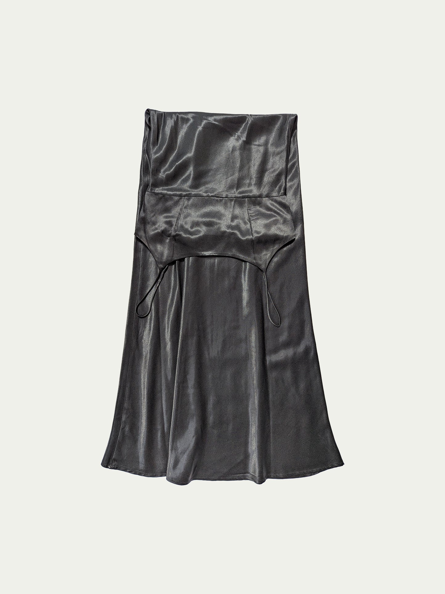 The Black Satin Maxi Dress