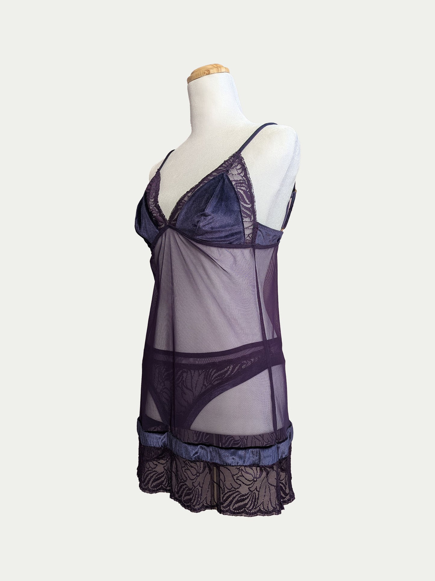 The Eggplant Velvet Lingerie Set