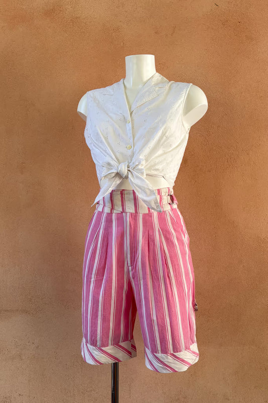 The Pink & White Cotton Shorts