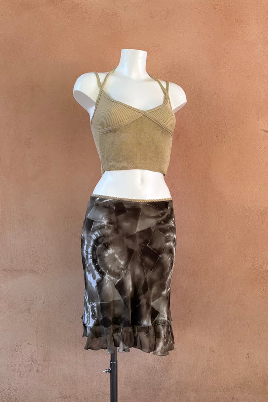 The Olive Tie-Dye Mini Skirt