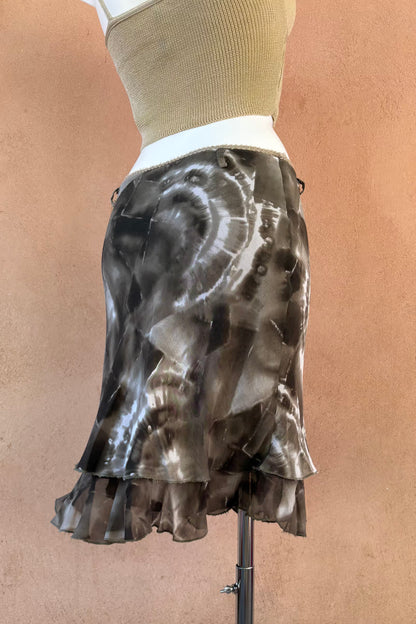 The Olive Tie-Dye Mini Skirt
