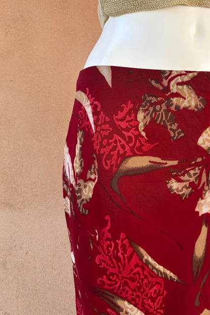 The Deep Red Viscose Skirt
