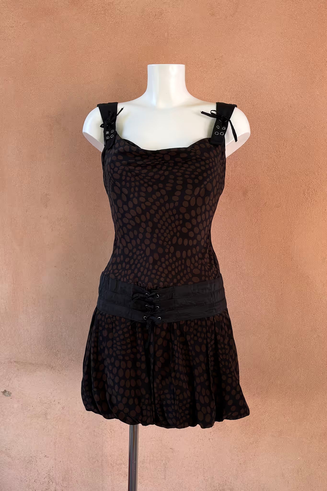 The Midnight Polka Silk Dress