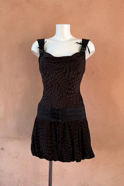 The Midnight Polka Silk Dress