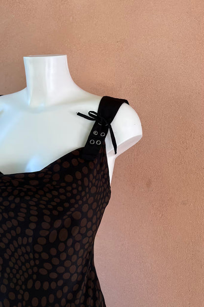 The Midnight Polka Silk Dress
