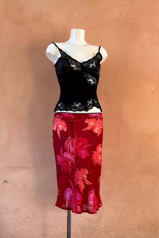 The Painterly Bloom Midi Skirt